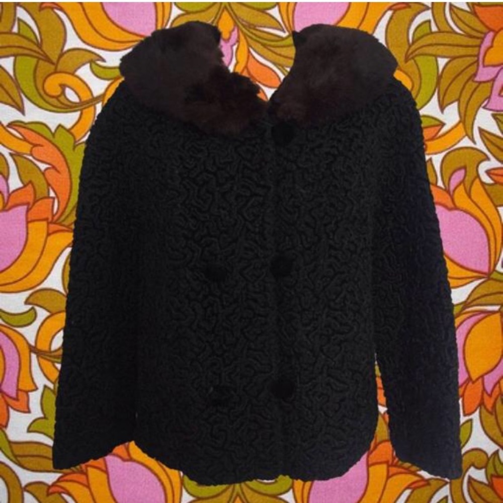 Vintage 60's Persian Lamb Jacket with Fur Collar